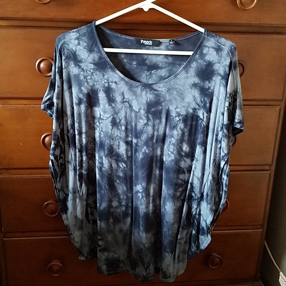Tie-dye batwing top